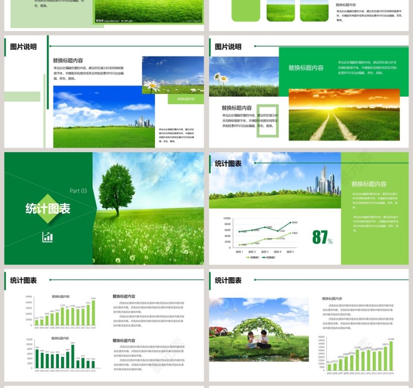 绿色简约风企业介绍工作汇报PPT模板第4张