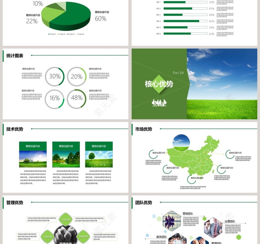 绿色简约风企业介绍工作汇报PPT模板第6张