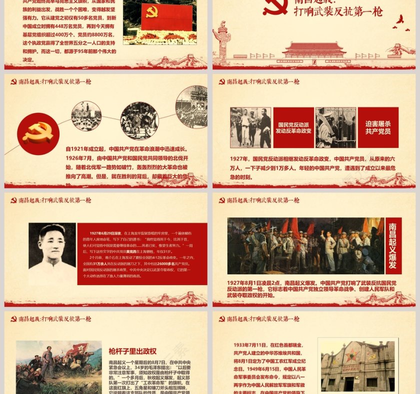 光辉的历程纪念建党97周年党史党课PPT模板第3张