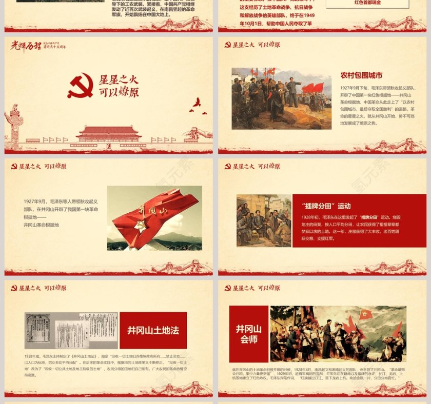 光辉的历程纪念建党97周年党史党课PPT模板第4张