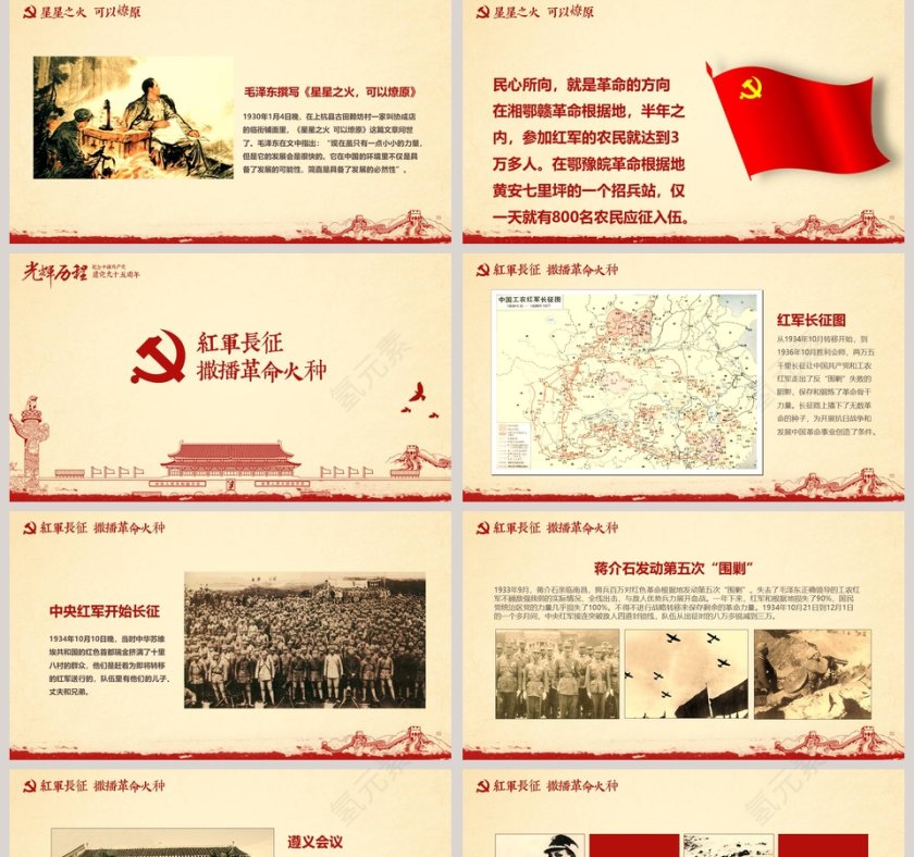 光辉的历程纪念建党97周年党史党课PPT模板第5张