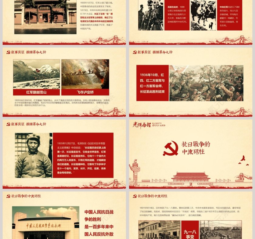 光辉的历程纪念建党97周年党史党课PPT模板第6张