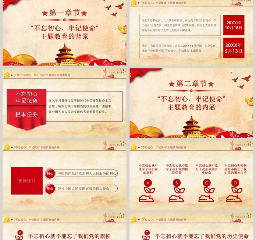 不忘初心牢记使命党支部党员教育培训活动报告PPT模板第2张