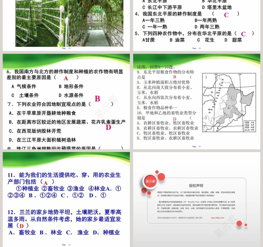 第二节  农业第四章   中国的经济发展PPT模板第13张