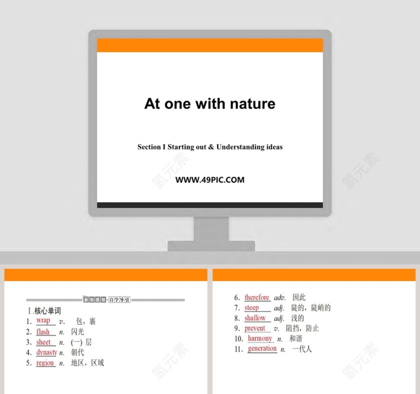 Section  Starting out  Understanding ideas-At one with nature教学ppt课件第1张