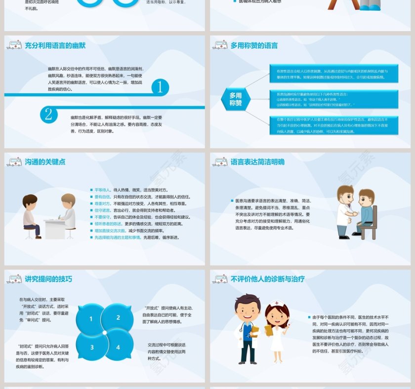 蓝色简约医患沟通技巧ppt第4张