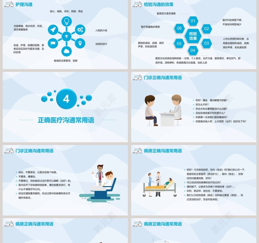 蓝色简约医患沟通技巧ppt第5张