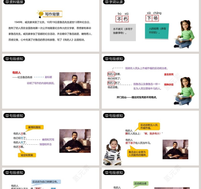 课文解析六年级语文上册有的人语文课件PPT第2张