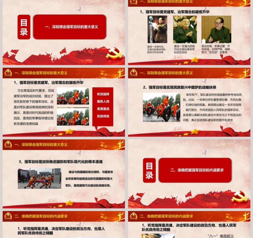 践行强军目标做新一代四有军人PPT模板第2张