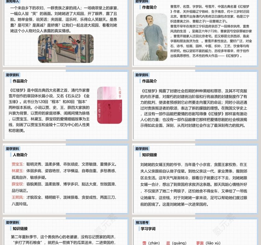 部编版九年级语文上册刘姥姥进大观园语文课件PPT第2张