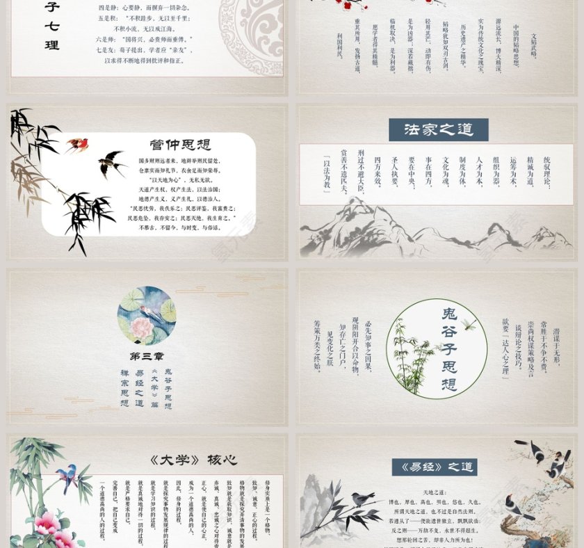 简约清新中国风国学经典文化PPT第3张