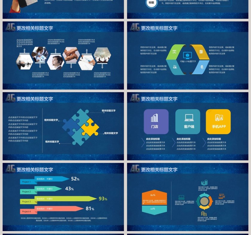 移动、联通、电信通用4G PPT设计模板第4张