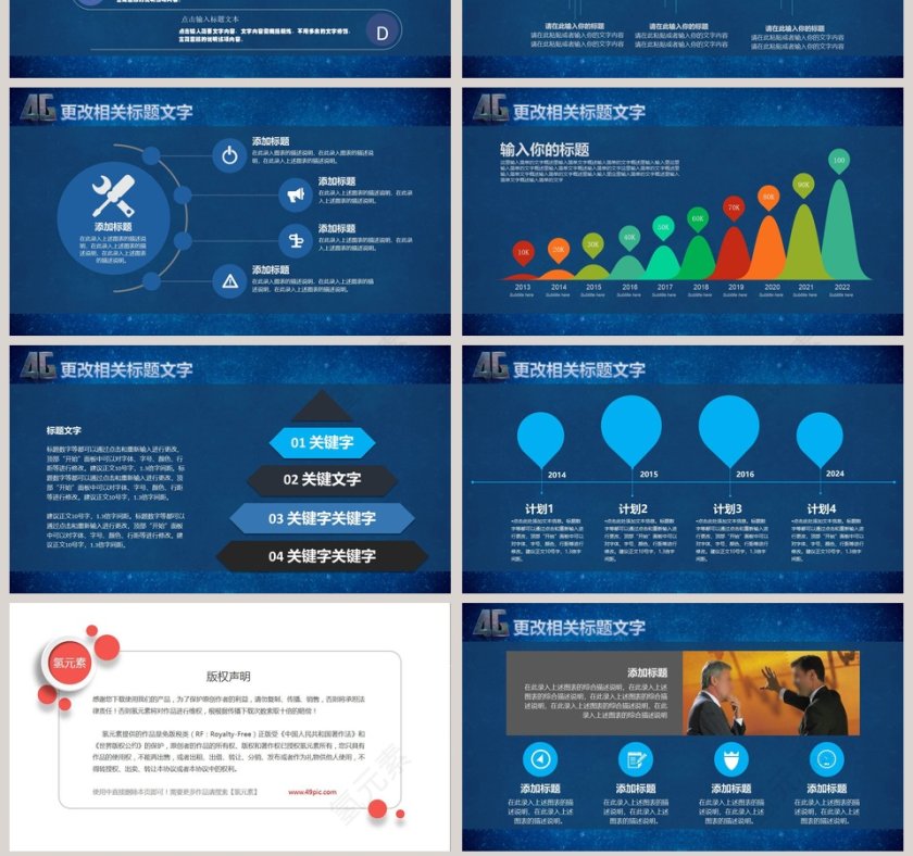 移动、联通、电信通用4G PPT设计模板第7张