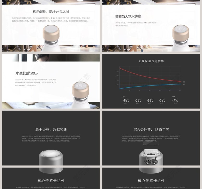 黑色炫酷随身杯产品介绍PPT模板第2张