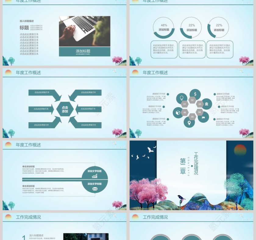 蓝色简约大气文艺森系述职汇报第2张