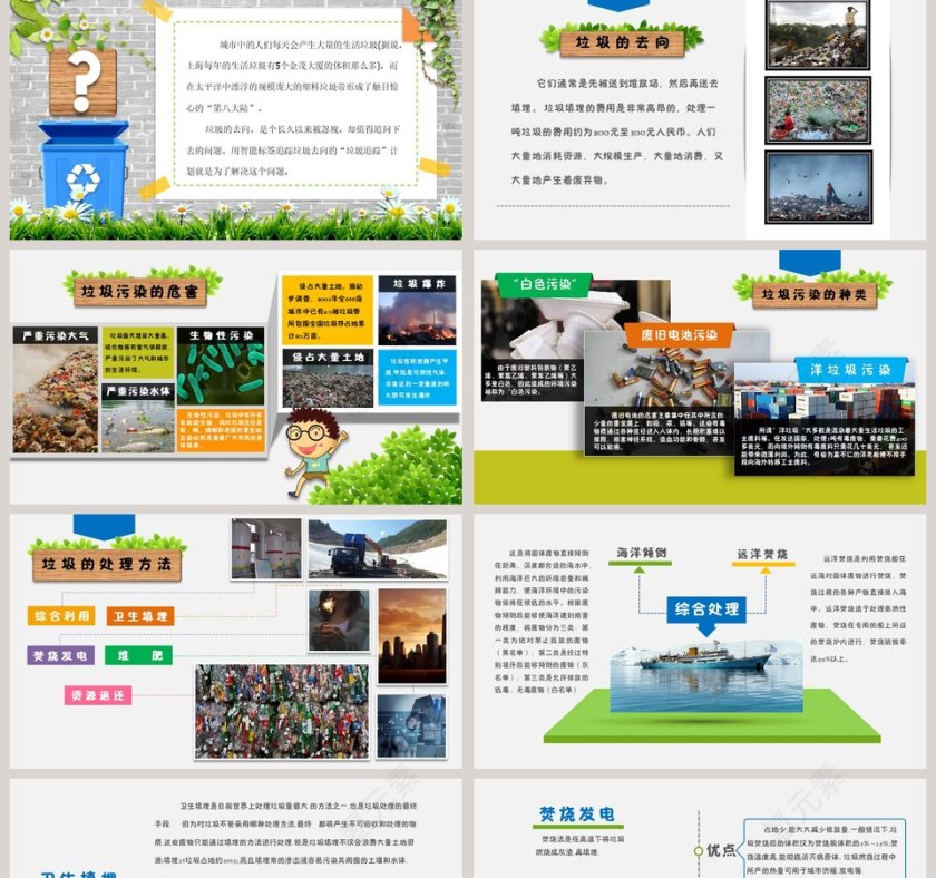 爱护环境保护地球做好垃圾分类PPT垃圾分类环保ppt第2张