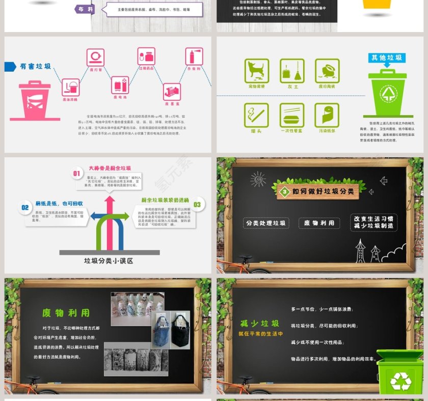 爱护环境保护地球做好垃圾分类PPT垃圾分类环保ppt第4张