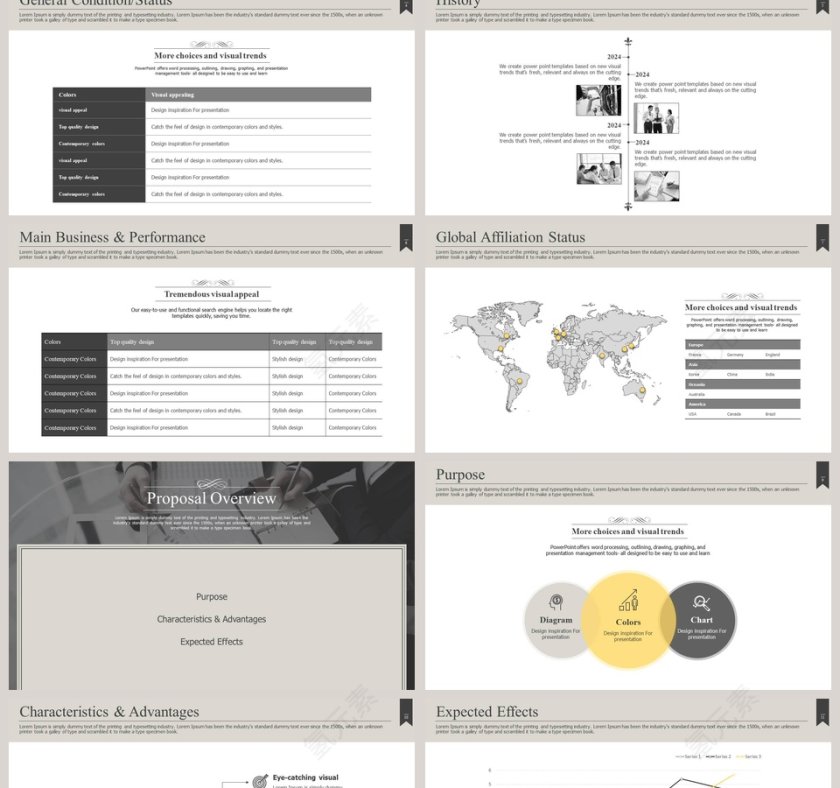 商务风工作概述工作总结PPT第2张