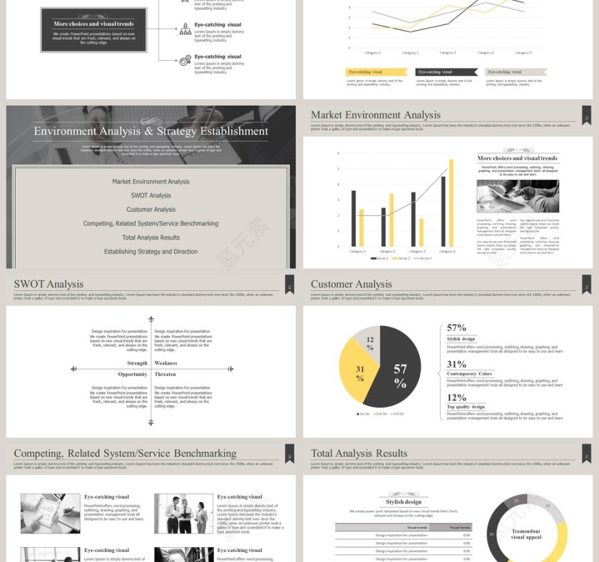 商务风工作概述工作总结PPT第3张