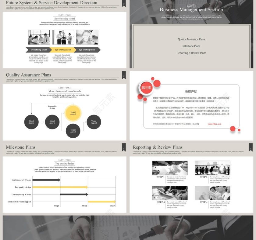 商务风工作概述工作总结PPT第5张