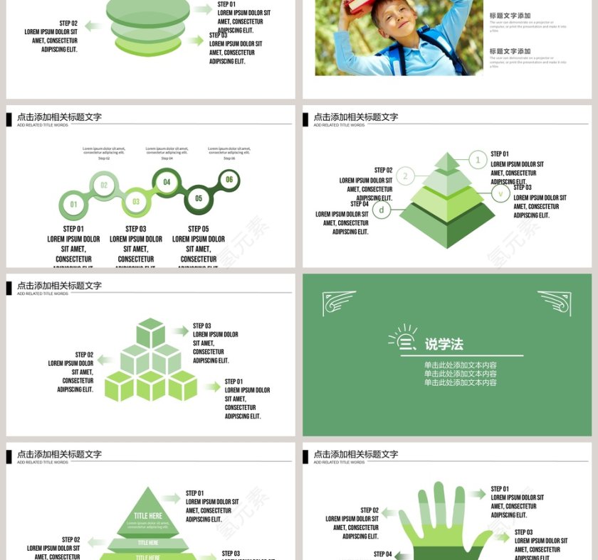 绿色教育教学教师说课PPT模板第3张