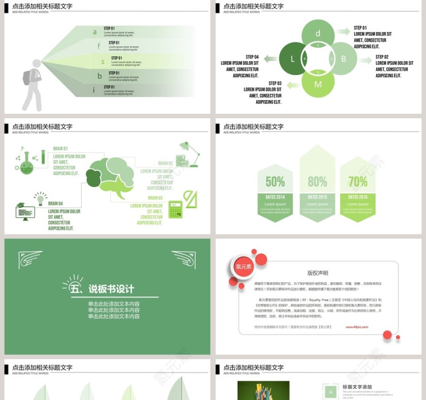 绿色教育教学教师说课PPT模板第5张