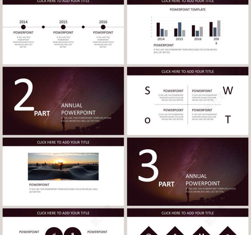  简约大气炫酷宇宙星空科技PPT模板第2张