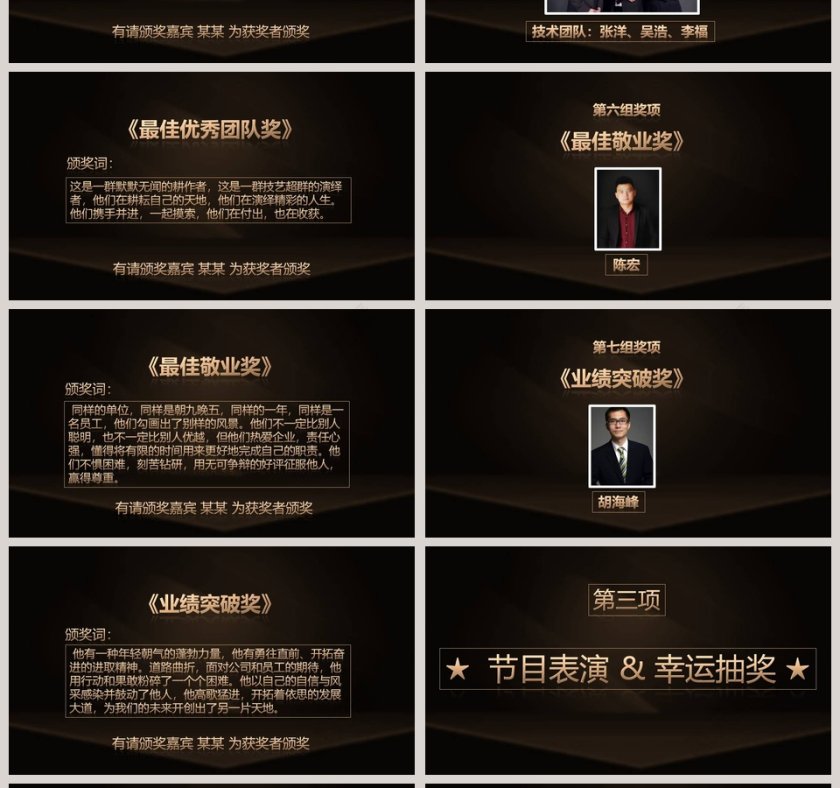 红色背景大气年度颁奖晚会年会PPT第4张