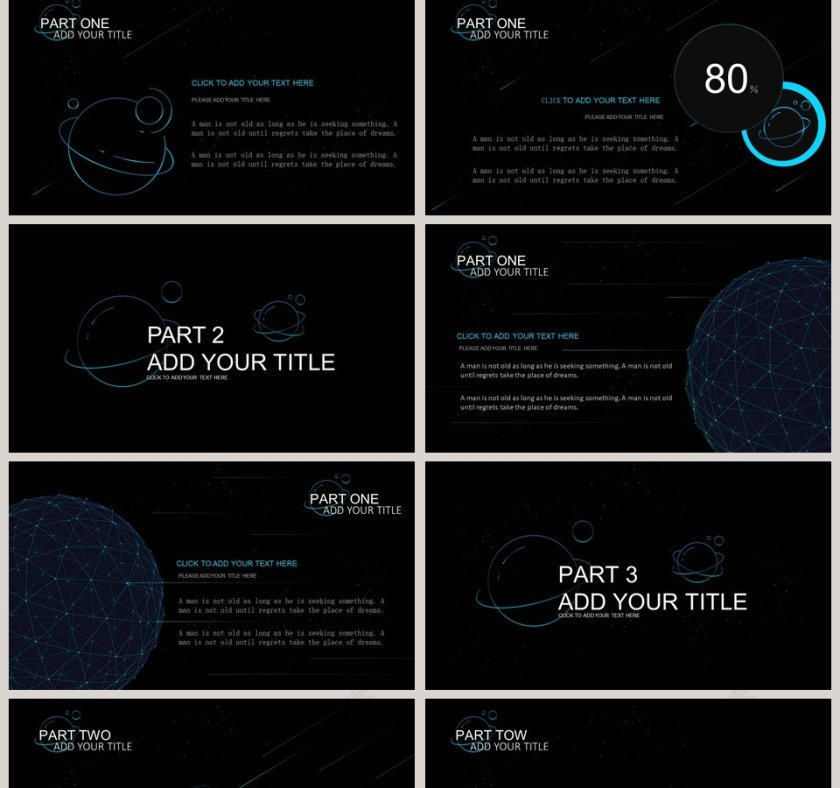 暗黑风极简宇宙星空梦幻工作总结第2张