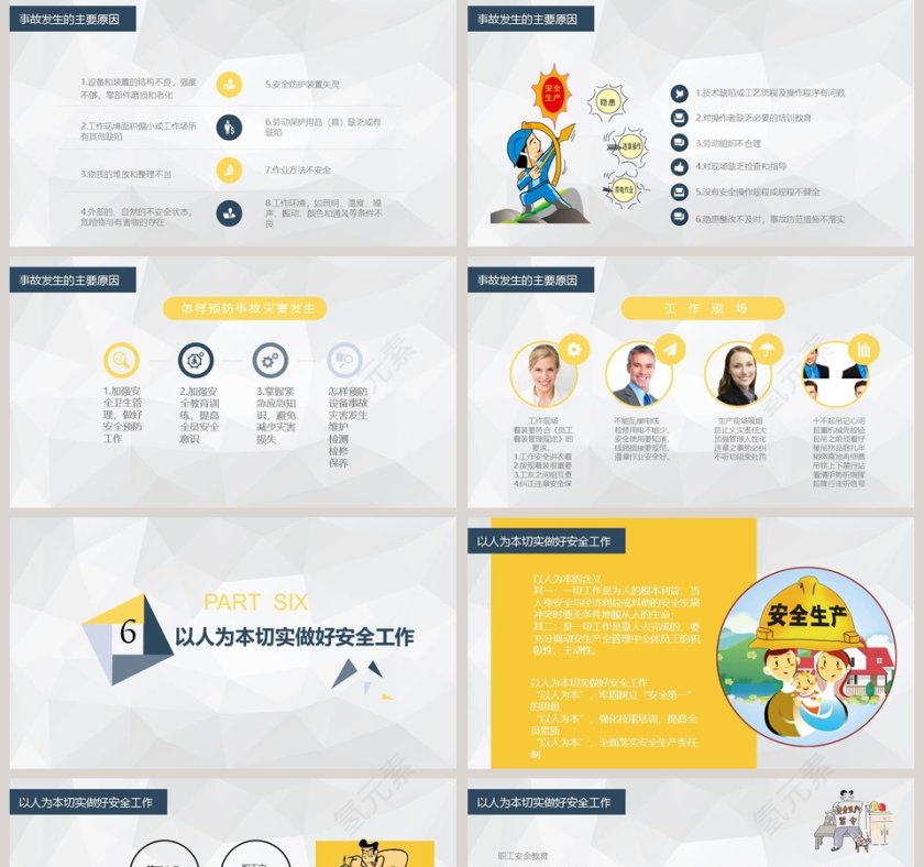 黄色简约菱形企业安全生产培训课件PPT安全生产PPT第5张