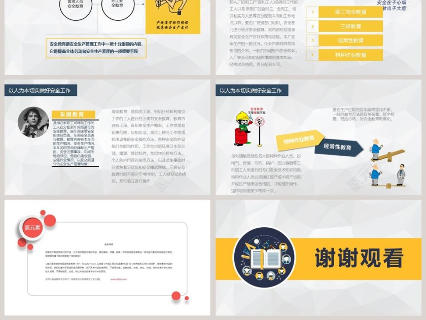 黄色简约菱形企业安全生产培训课件PPT安全生产PPT第6张