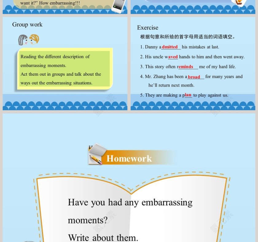 How Embarrassing-Unit 9  Communication教学ppt课件第4张