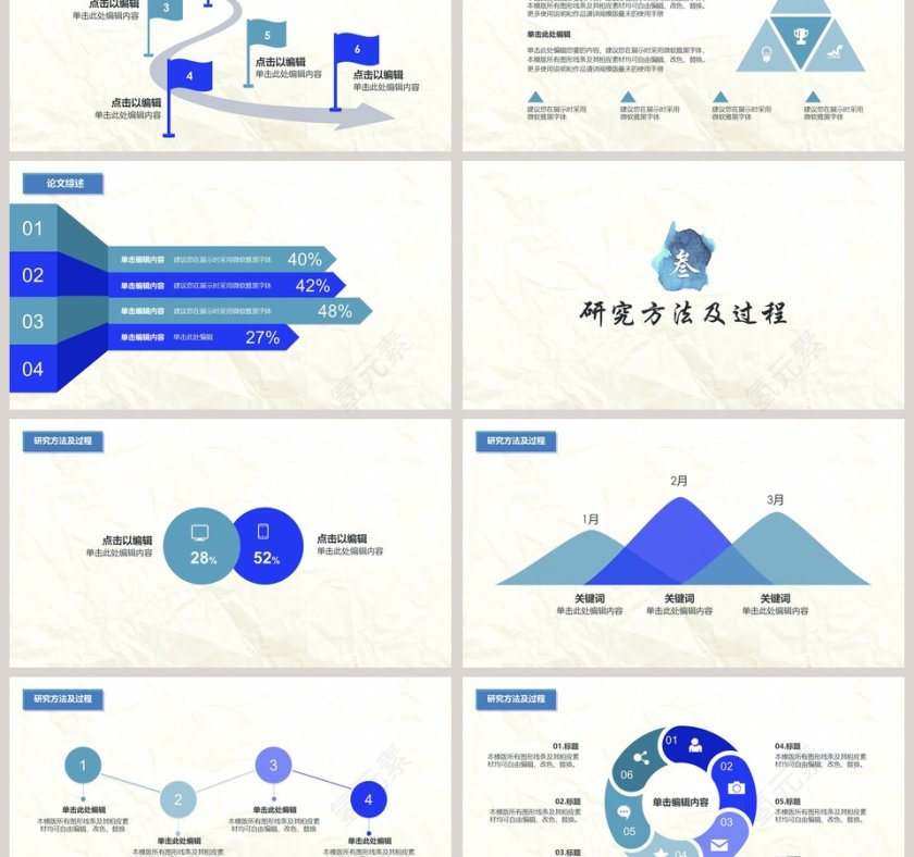 清新典雅风论文答辩PPT模板第3张