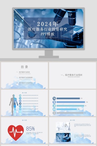 完整框架医疗服务行业投资研究PPT模板
