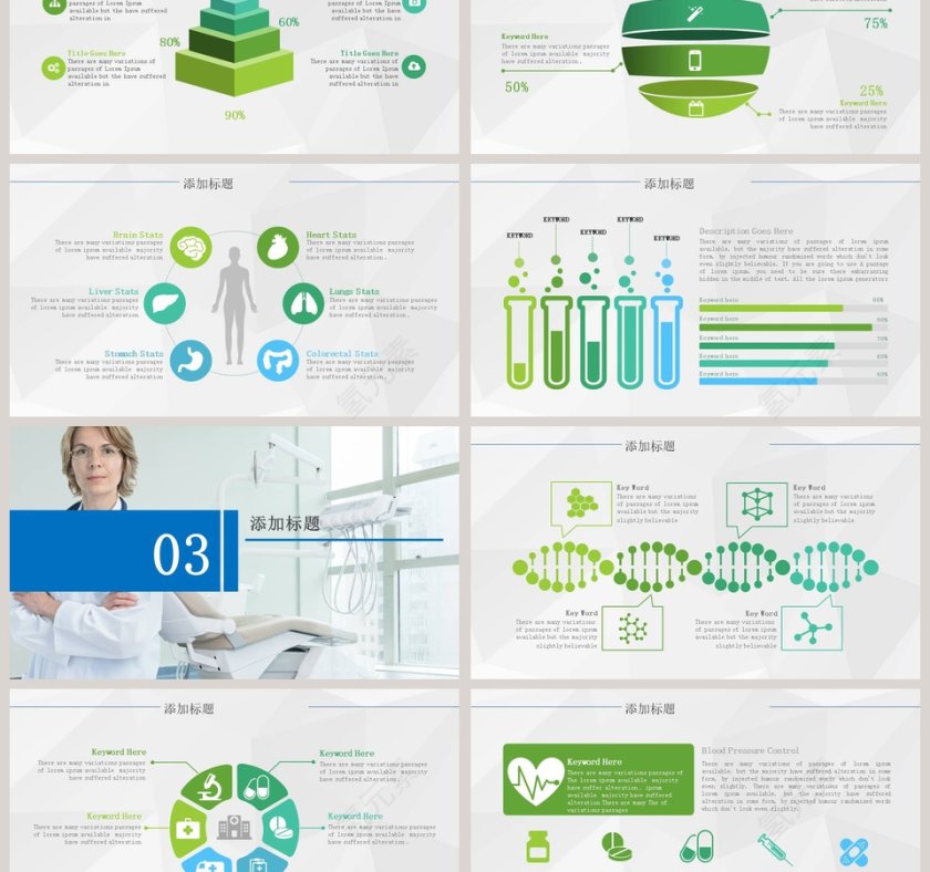 蓝色简约大气医药医疗PPT模板第3张