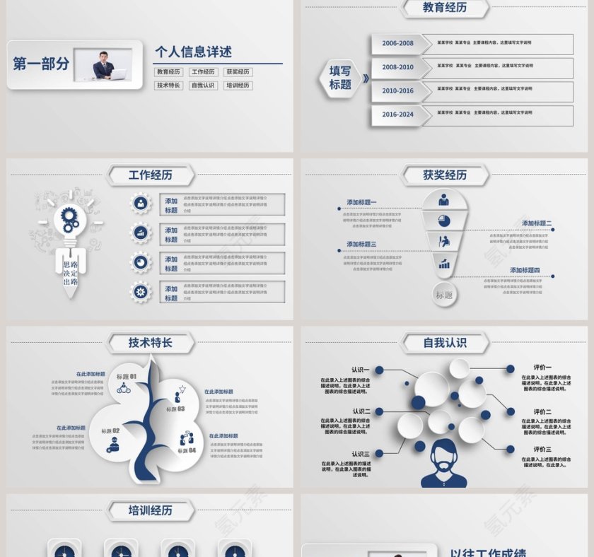 蓝色简约岗位竞聘述职PPT模板第2张