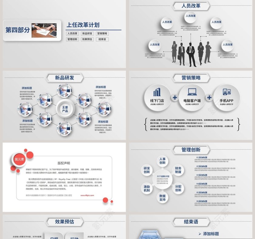 蓝色简约岗位竞聘述职PPT模板第5张