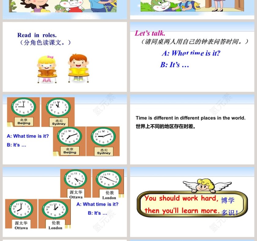 Unit 6 Time-Lesson 1  Its seven oclock教学ppt课件第4张