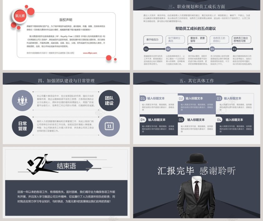 人资行政部年终总结汇报PPT模板第5张