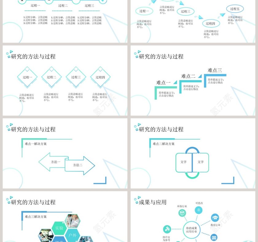 蓝绿渐变简洁通用PPT第3张