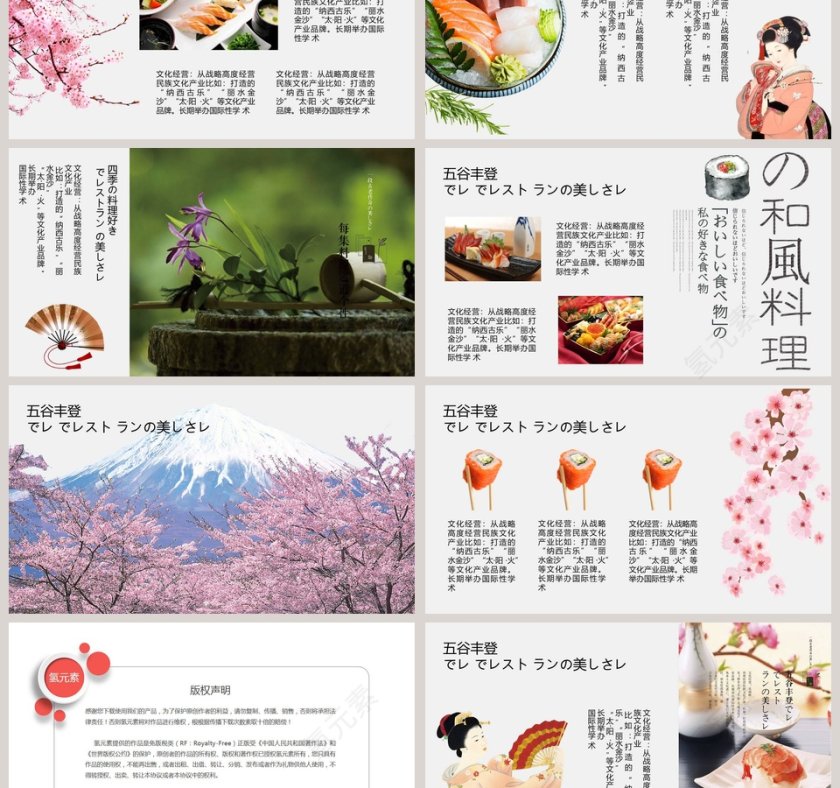 料理集主题日本印象旅游PPT第3张