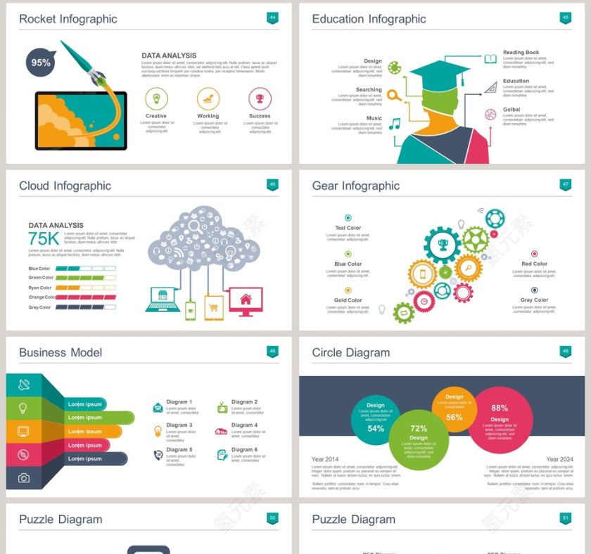 彩色简约英语教学课件ppt第8张