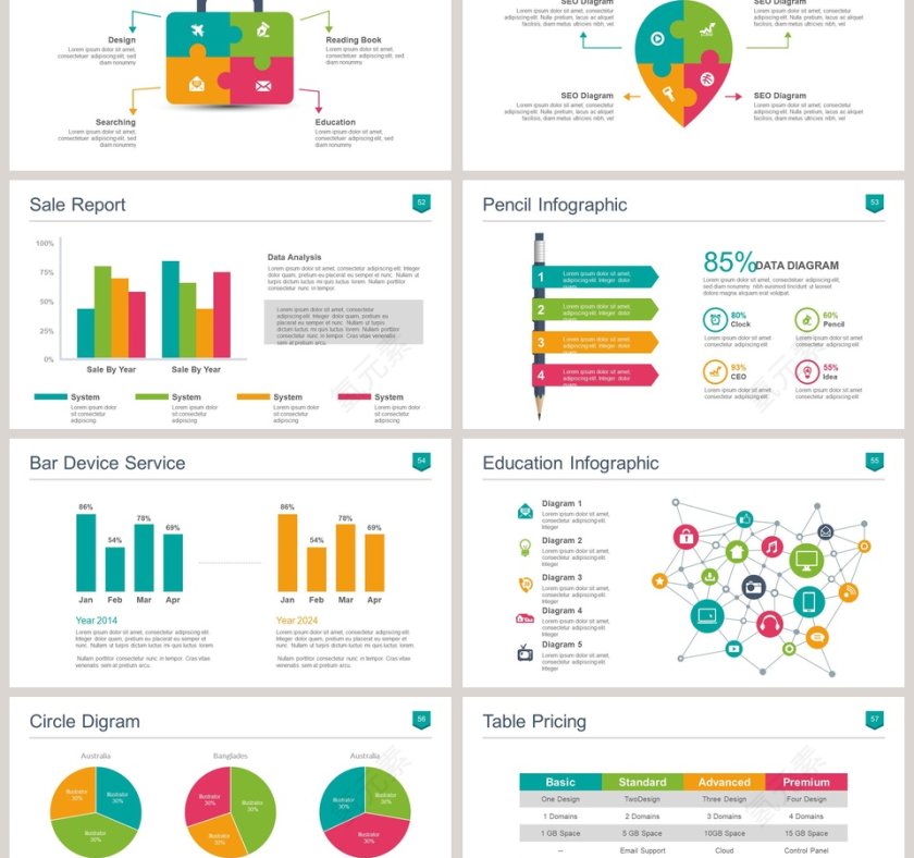 彩色简约英语教学课件ppt第9张