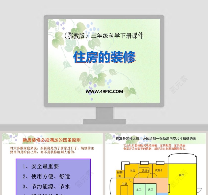 鄂教版三年级科学下册课件PPT模板第1张