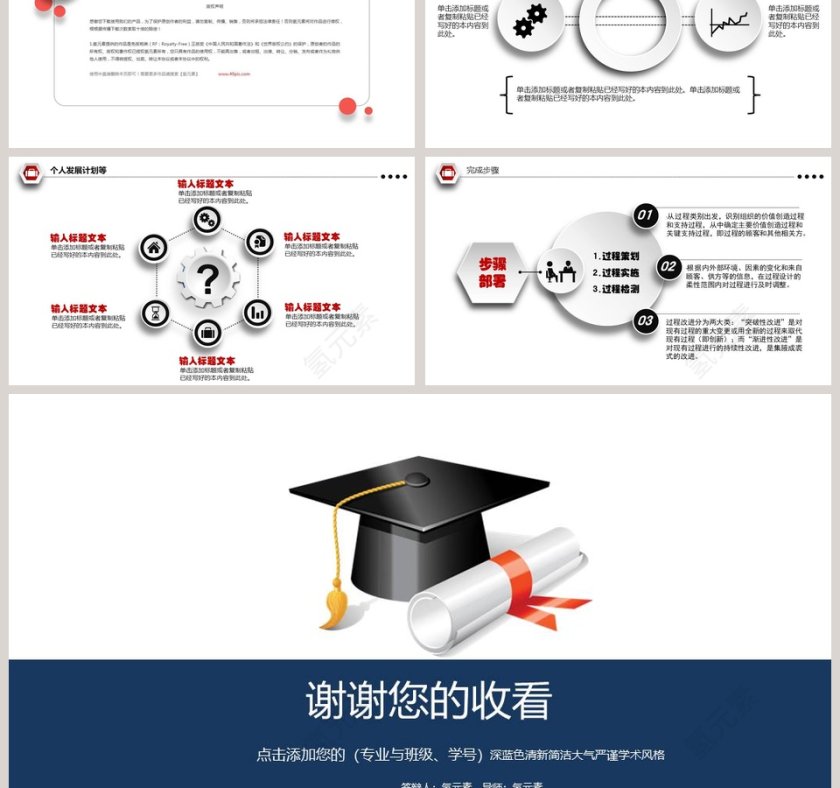 深蓝色清新简洁大气严谨学术风格毕业论文答辩PPT模板     第6张