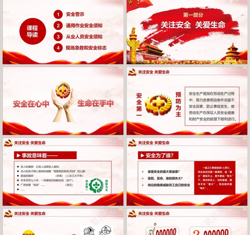 202X安全生产月教育培训PPT模板党第2张