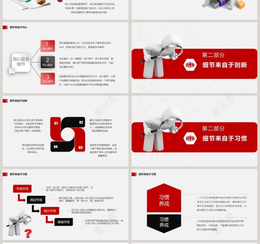 简约清新大气细节决定成败ppt模板第4张