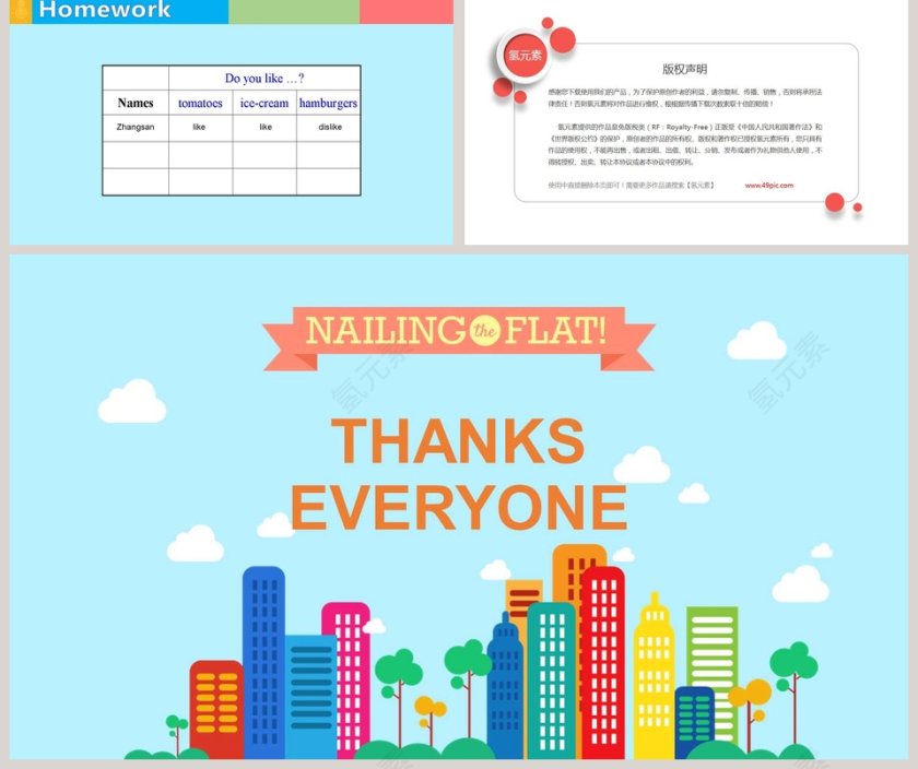 小学英语教学课件ppt模板第5张