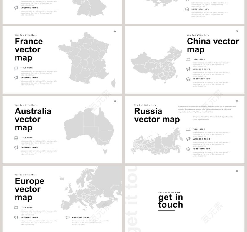 欧美极简PPT欧美风大气排版布局PPT模板  第10张