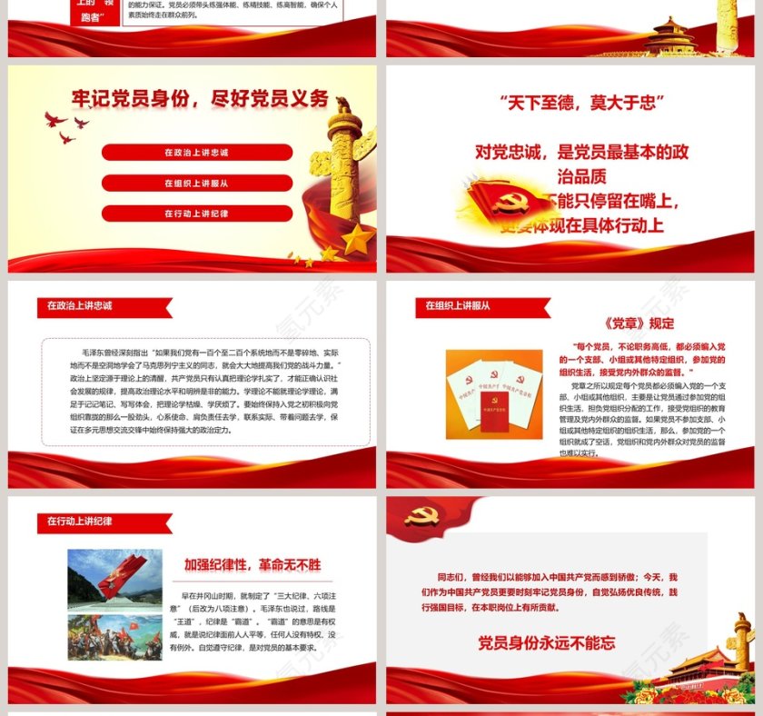 牢记党员身份不能忘做新时代合格党员PPT模板第4张